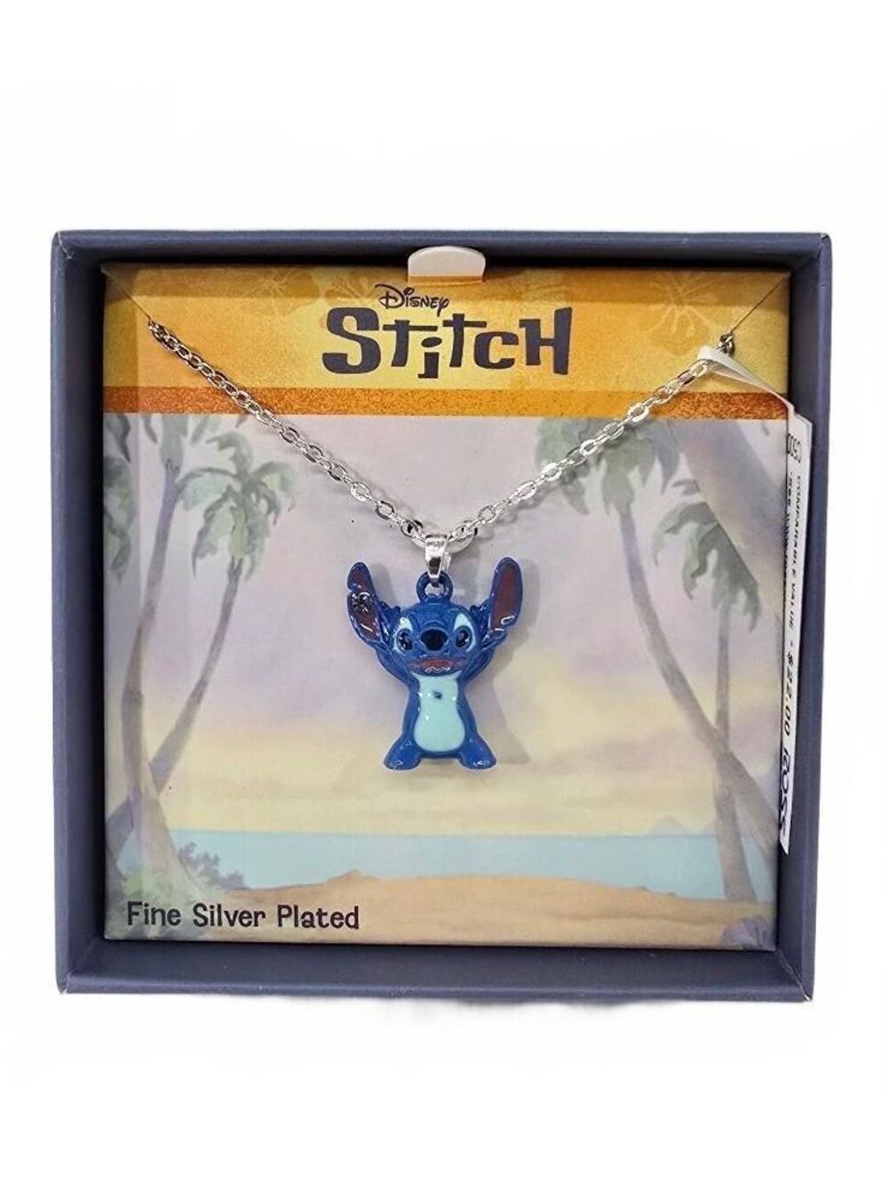 Disney Stitch Fine Silver Plated Necklace Charm Pendant